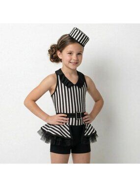 Curtain Call Make A Break Jail Stripe Dance Costume Jazz Musical Theater CME 7-8